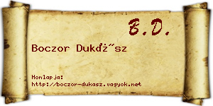 Boczor Dukász névjegykártya